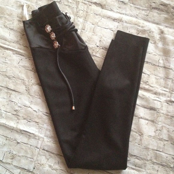 Faux Suede back high waist skinny pants - Picture 8 of 8